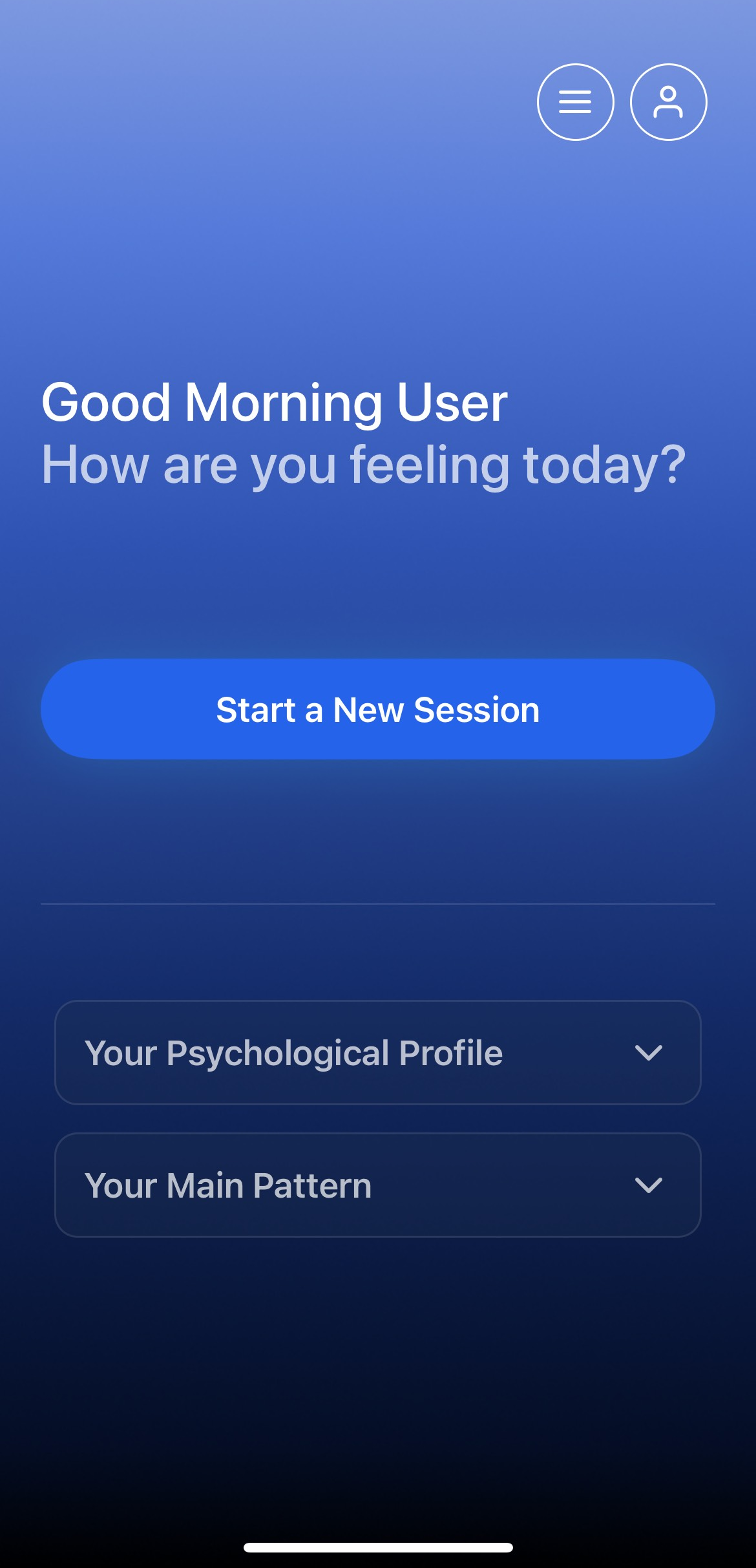 Rational Mind home screen